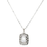 Vintage Quilted Square Sterling Silver Necklace
