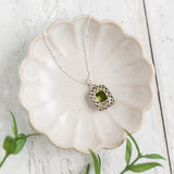 Vintage Quilted Square Sterling Silver Necklace