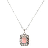 Vintage Quilted Square Sterling Silver Necklace