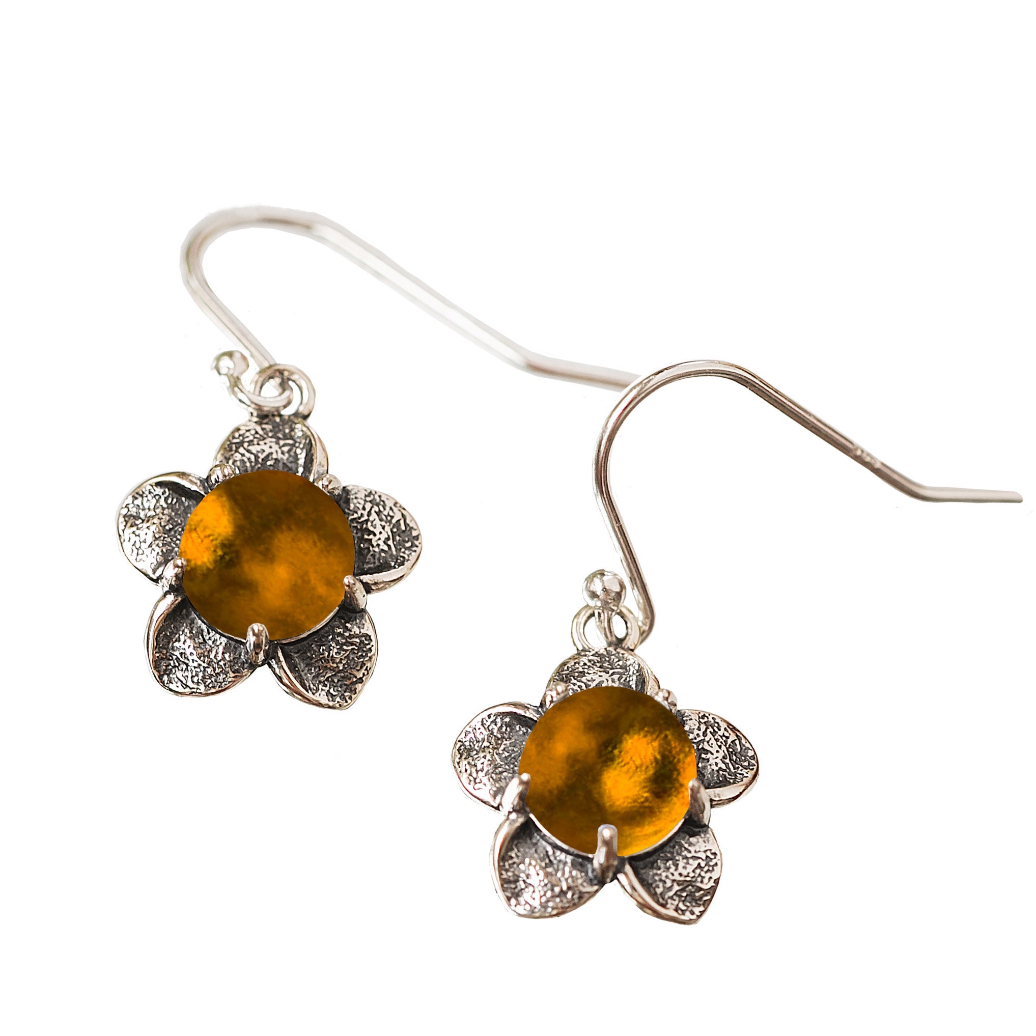 Bloom Once More Sterling Silver Flower Earrings-Sterling Silver-Bottled Up Designs