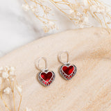 Homespun Hearts Sterling Silver Lever Back Earrings