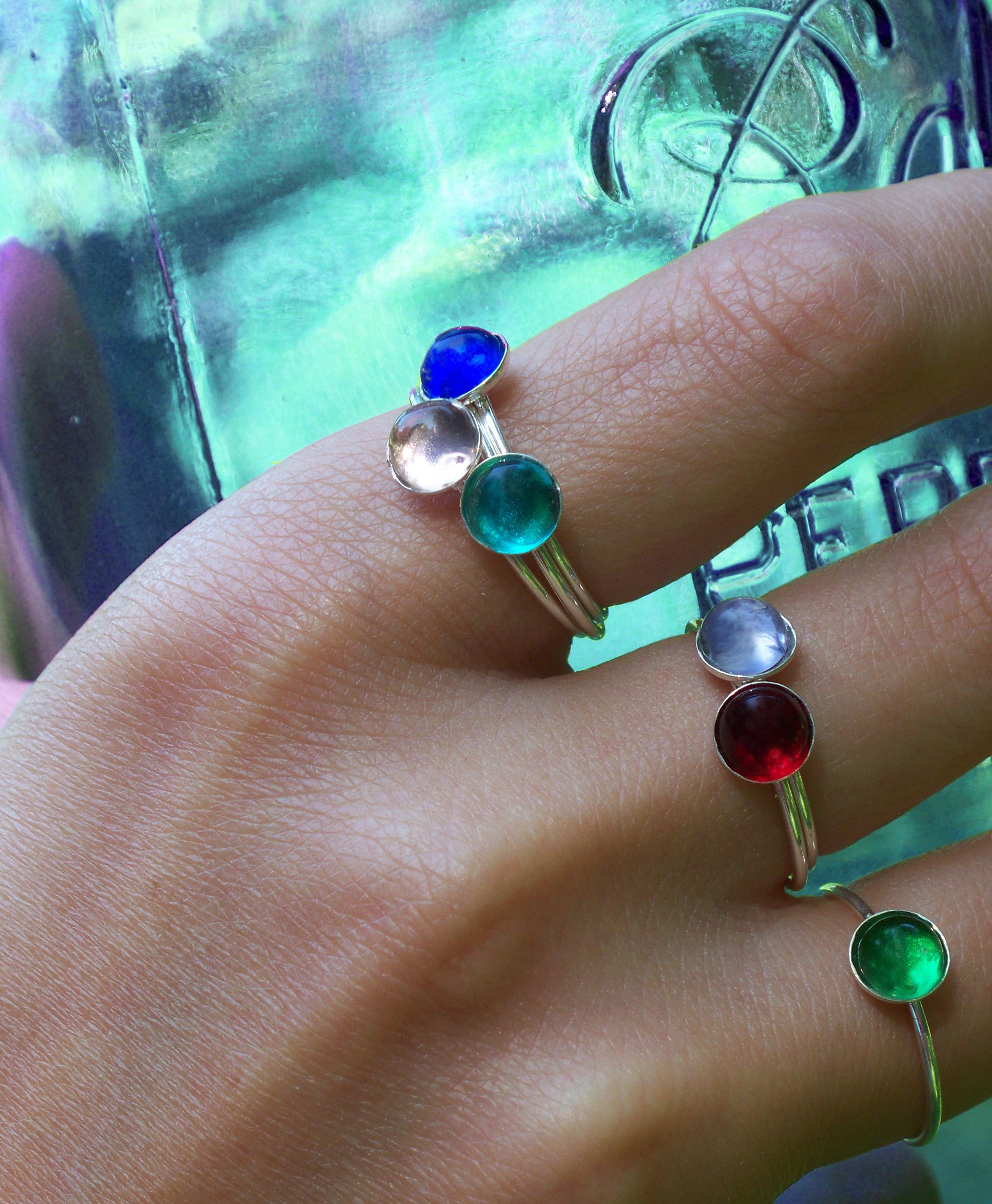 Sterling Silver Stacking Rings-Sterling-Bottled Up Designs