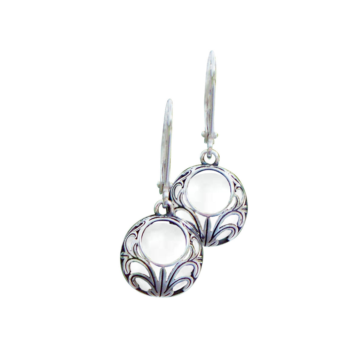 Vintage Lace Sterling Silver Lever Back Earrings-Sterling-Bottled Up Designs