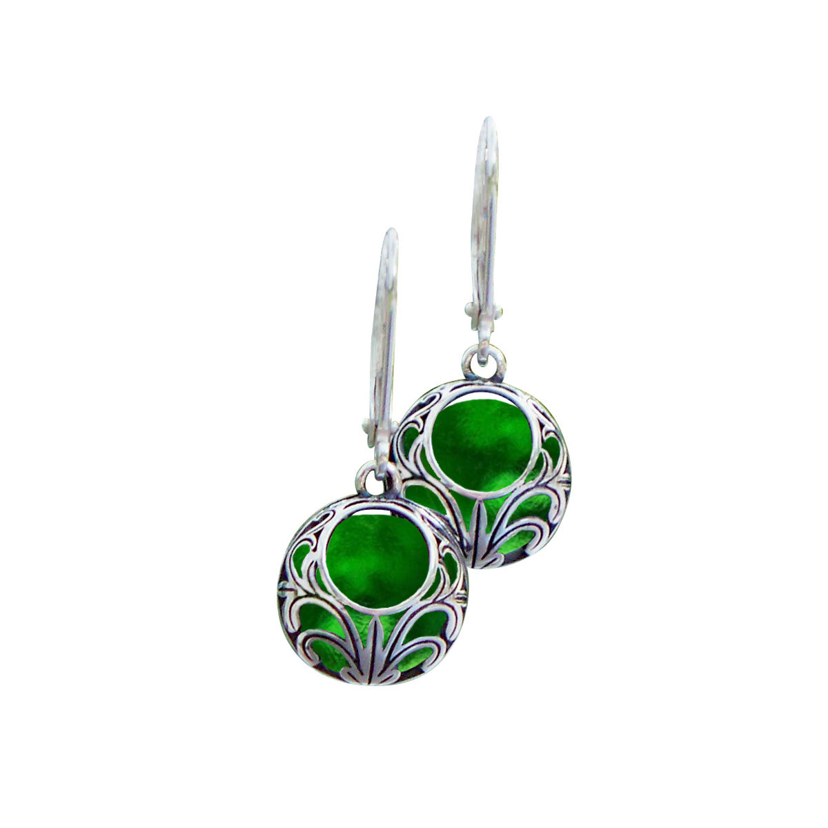 Vintage Lace Sterling Silver Lever Back Earrings-Sterling-Bottled Up Designs