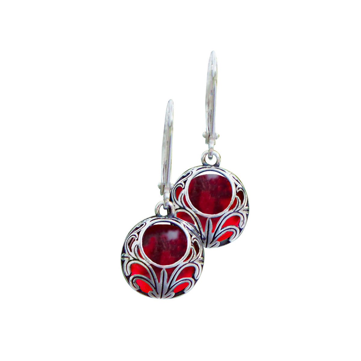 Vintage Lace Sterling Silver Lever Back Earrings-Sterling-Bottled Up Designs