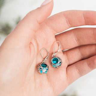 Vintage Lace Sterling Silver Lever Back Earrings-Sterling-Bottled Up Designs