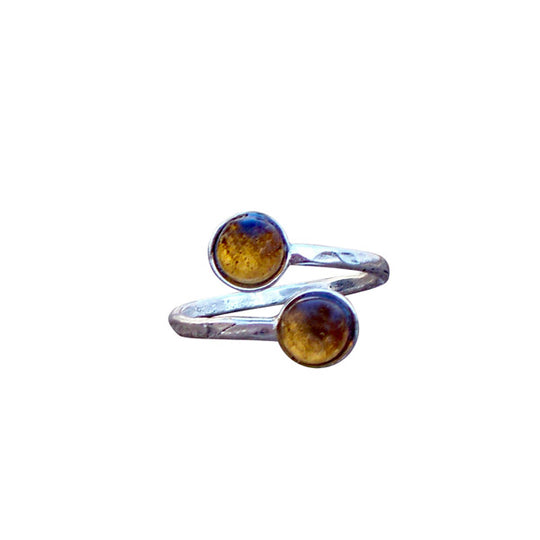 Bypass Ring in Sterling Silver-Sterling Silver-Bottled Up Designs