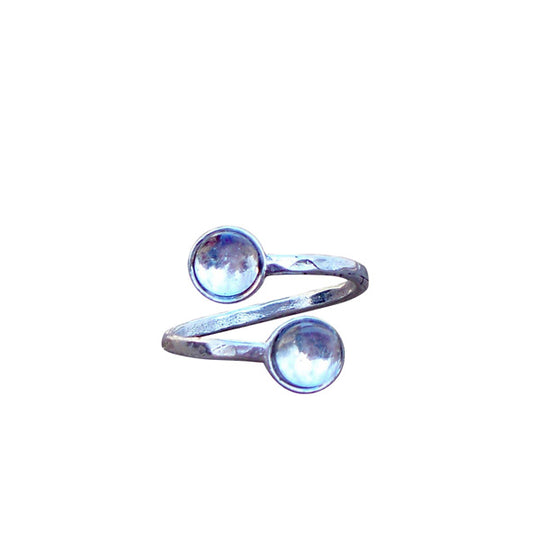Bypass Ring in Sterling Silver-Sterling Silver-Bottled Up Designs