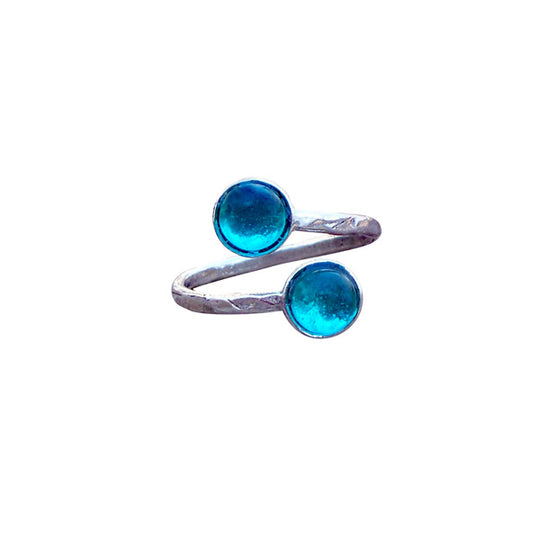 Bypass Ring in Sterling Silver-Sterling Silver-Bottled Up Designs