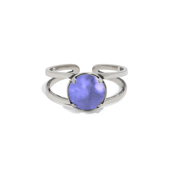 Double Band Ring in Sterling Silver-Glass Rings-Bottled Up Designs