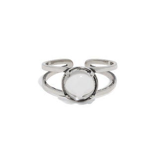 Double Band Ring in Sterling Silver-Glass Rings-Bottled Up Designs
