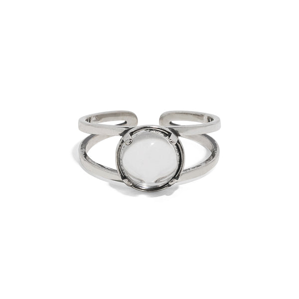 Double Band Ring in Sterling Silver-Glass Rings-Bottled Up Designs
