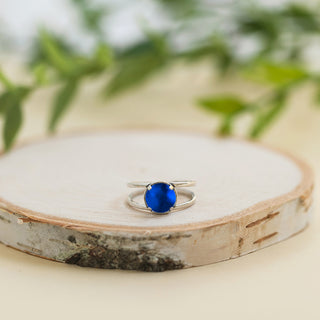 Double Band Ring in Sterling Silver-Glass Rings-Bottled Up Designs