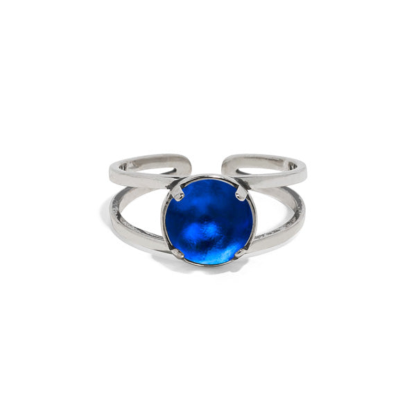 Double Band Ring in Sterling Silver-Glass Rings-Bottled Up Designs