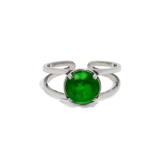 Double Band Ring in Sterling Silver-Glass Rings-Bottled Up Designs