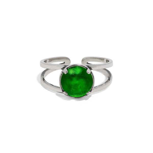 Double Band Ring in Sterling Silver-Glass Rings-Bottled Up Designs