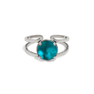 Double Band Ring in Sterling Silver-Glass Rings-Bottled Up Designs