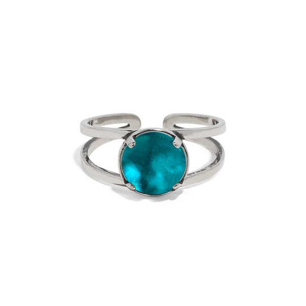 Double Band Ring in Sterling Silver-Glass Rings-Bottled Up Designs