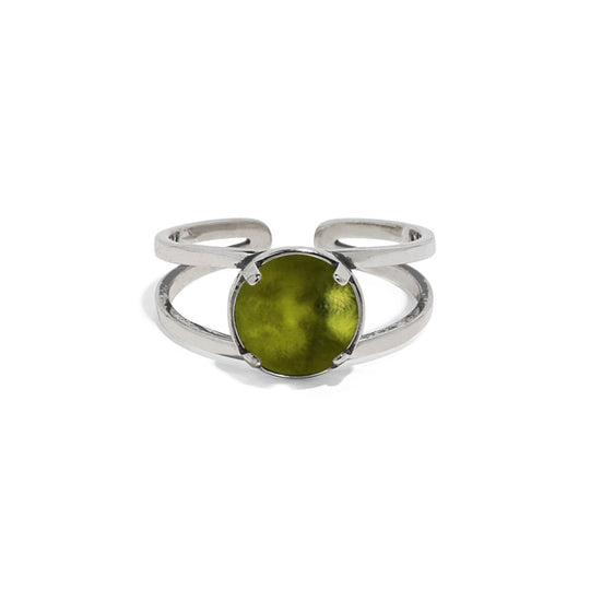 Double Band Ring in Sterling Silver-Glass Rings-Bottled Up Designs
