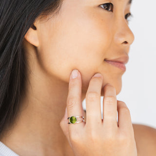 Double Band Ring in Sterling Silver-Glass Rings-Bottled Up Designs