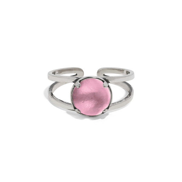 Double Band Ring in Sterling Silver-Glass Rings-Bottled Up Designs