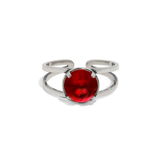 Double Band Ring in Sterling Silver-Glass Rings-Bottled Up Designs