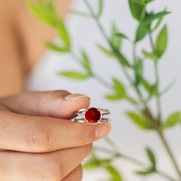 Double Band Ring in Sterling Silver-Glass Rings-Bottled Up Designs