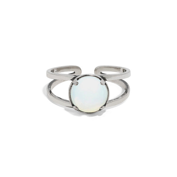 Double Band Ring in Sterling Silver-Glass Rings-Bottled Up Designs