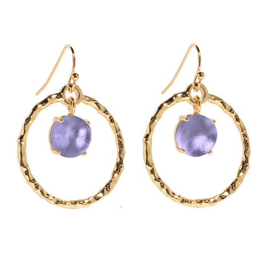 Hammered Hoop Gold Earrings