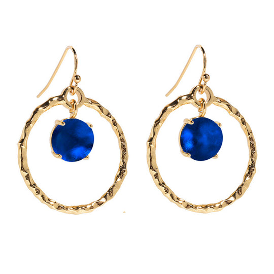 Hammered Hoop Gold Earrings