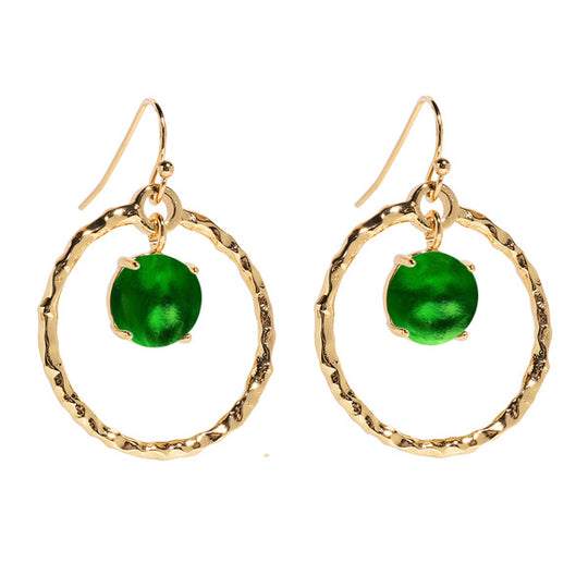 Hammered Hoop Gold Earrings