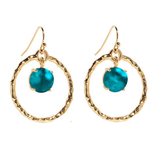 Hammered Hoop Gold Earrings