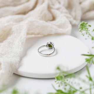 Vintage Lace Sterling Silver Adjustable Ring-Glass Rings-Bottled Up Designs