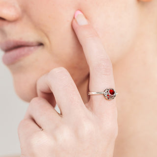 Vintage Lace Sterling Silver Adjustable Ring-Glass Rings-Bottled Up Designs