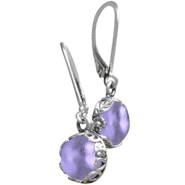 Botanical Sterling Silver Lever Back Earrings-Sterling Silver-Bottled Up Designs