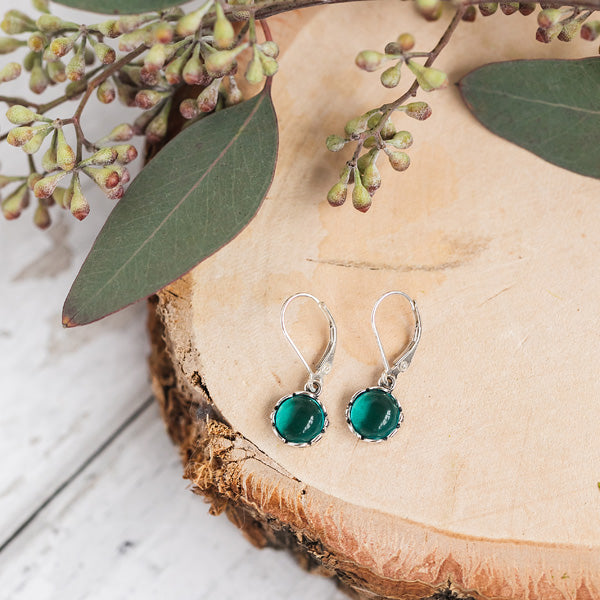 Botanical Sterling Silver Lever Back Earrings-Sterling Silver-Bottled Up Designs