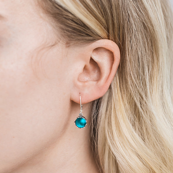 Botanical Sterling Silver Lever Back Earrings-Sterling Silver-Bottled Up Designs