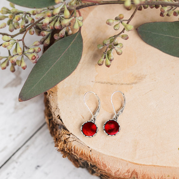 Botanical Sterling Silver Lever Back Earrings-Sterling Silver-Bottled Up Designs