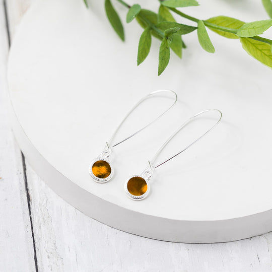 Long Color Dot Earrings-Color Dot-Bottled Up Designs