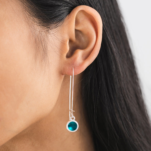 Long Color Dot Earrings-Color Dot-Bottled Up Designs