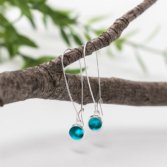 Long Color Dot Earrings-Color Dot-Bottled Up Designs