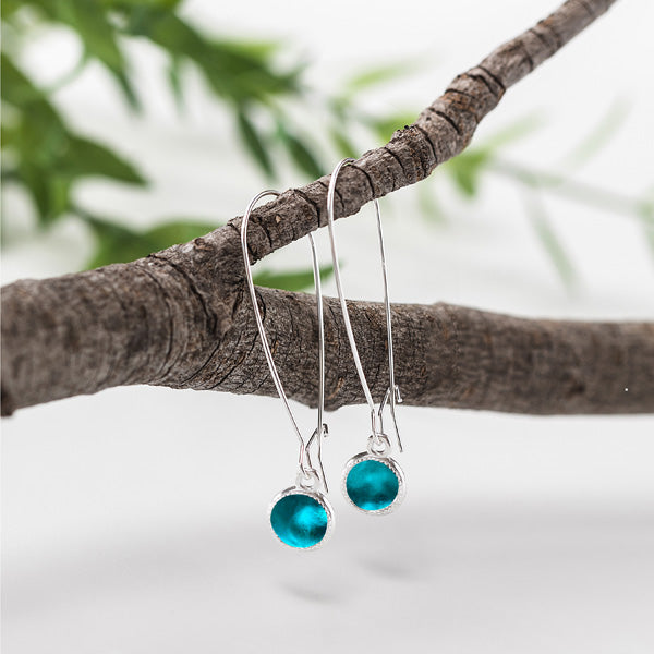 Long Color Dot Earrings-Color Dot-Bottled Up Designs