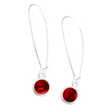 Long Color Dot Earrings