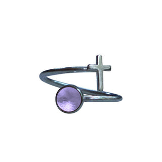 At The Cross Sterling Bypass Ring-Glass Rings-Bottled Up Designs