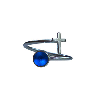 At The Cross Sterling Bypass Ring-Glass Rings-Bottled Up Designs