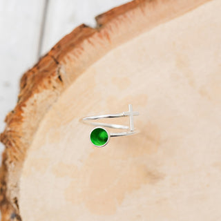 At The Cross Sterling Bypass Ring-Glass Rings-Bottled Up Designs