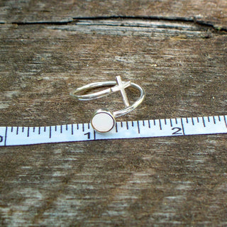 At The Cross Sterling Bypass Ring-Glass Rings-Bottled Up Designs