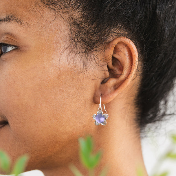 Bloom Once More Sterling Silver Flower Earrings-Sterling Silver-Bottled Up Designs
