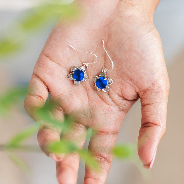 Bloom Once More Sterling Silver Flower Earrings-Sterling Silver-Bottled Up Designs