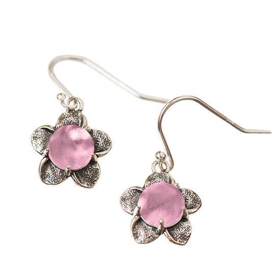Bloom Once More Sterling Silver Flower Earrings-Sterling Silver-Bottled Up Designs